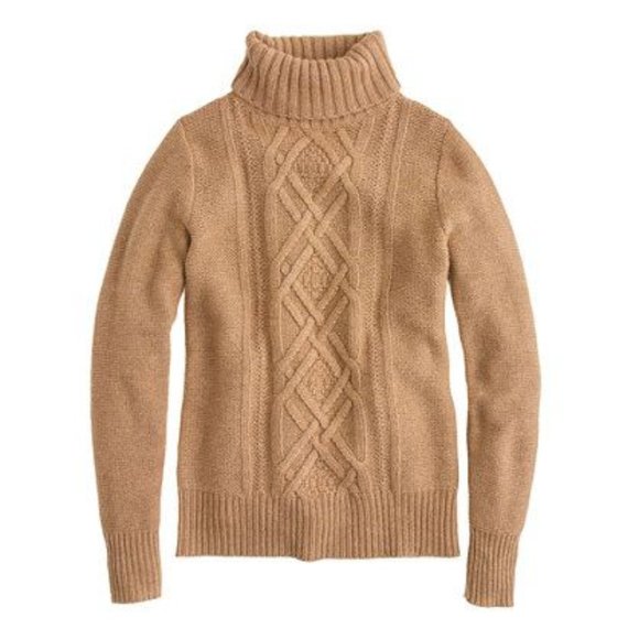 J. Crew Sweaters - J. Crew Cableknit Turtleneck Sweater in brown size medium